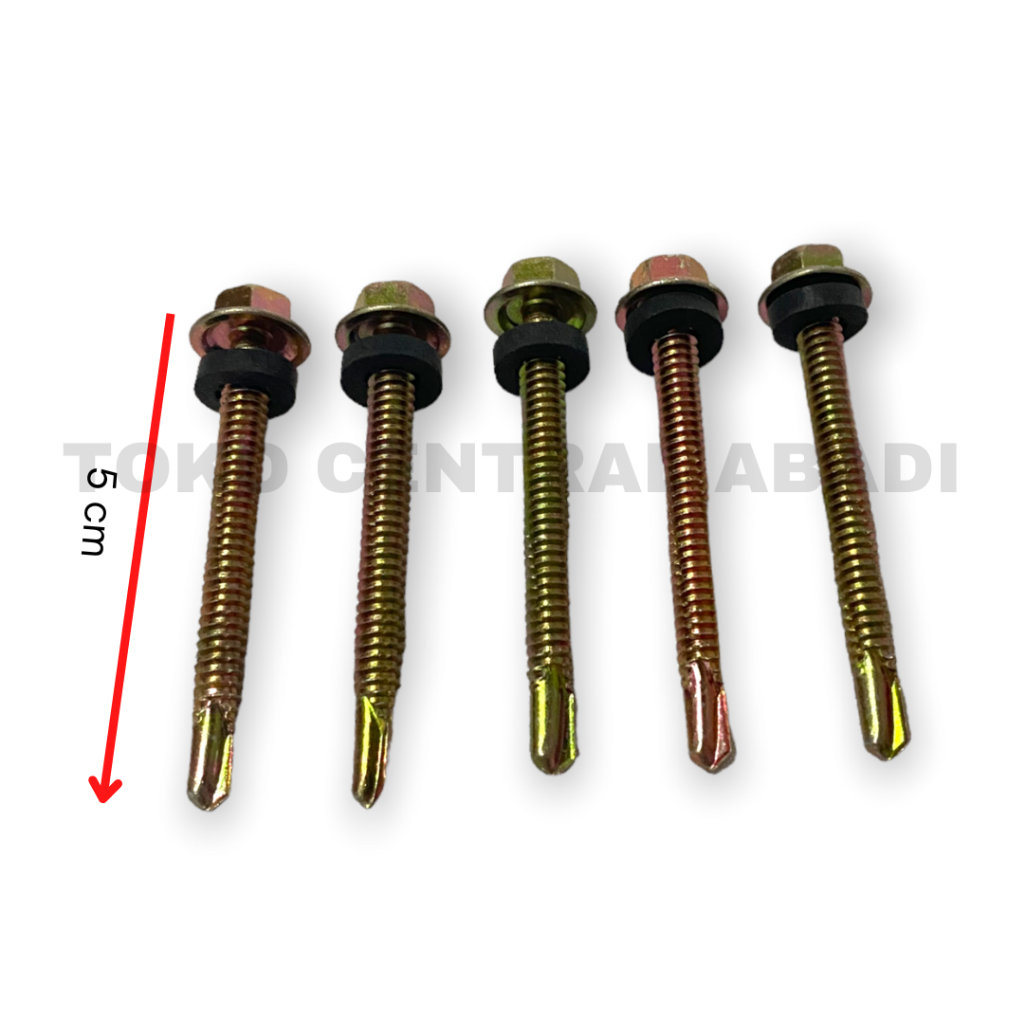 Baut Roofing / Skrup Roofing "CAMEL" 50mm, 5cm (50 pcs) /  Baut Roofing Baja Ringan / Baut Roofing 5