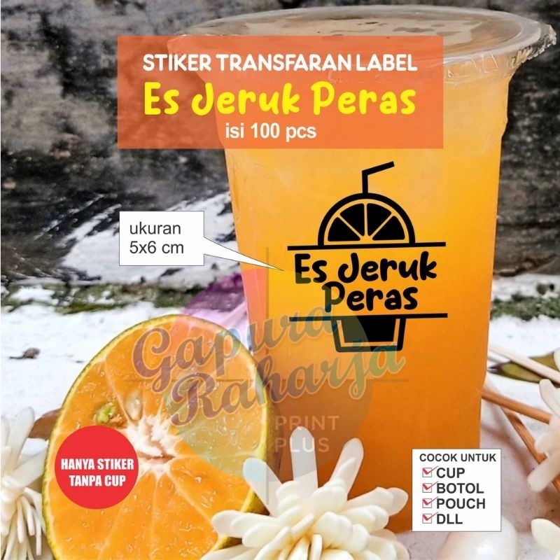 Stiker Cup Kemasan Es Jeruk