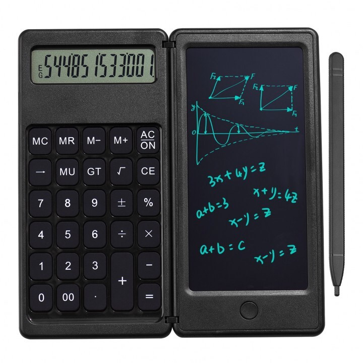 

Foldable Calculator Dual Function Erasable LCD Writing Pad 6 Inch.lss