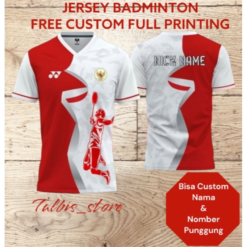 Jersey Badminton Merah-Putih Terbaru 2023
