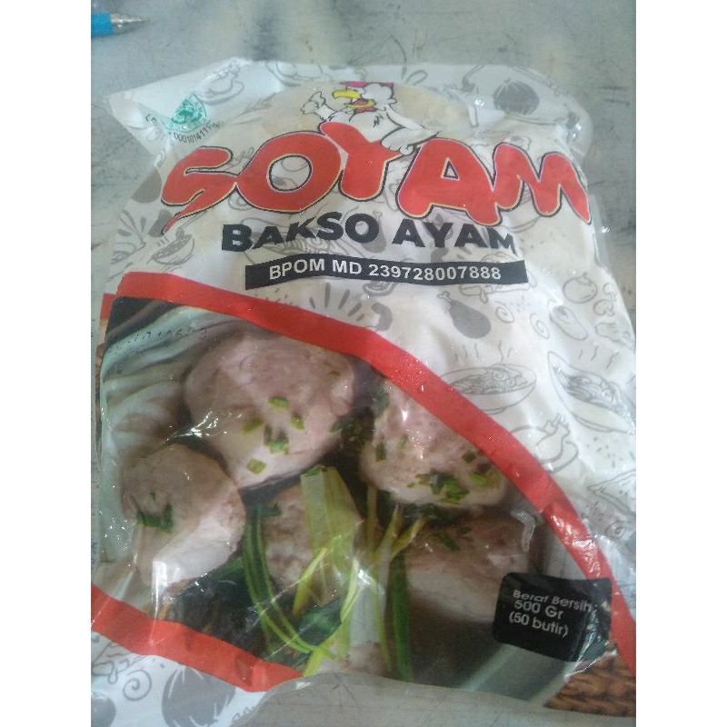 

BAKSO AYAM SOYAM 500G FROZEN FOOD KURLEB 50 biji