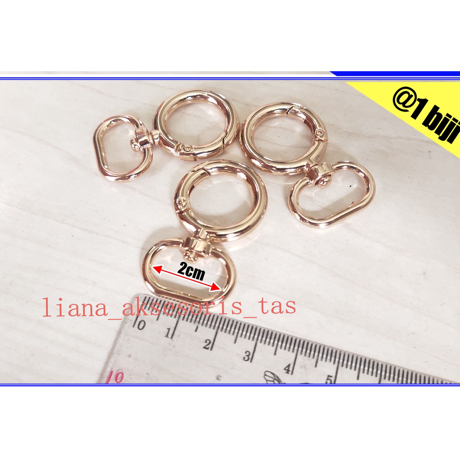 Best Produk AKSESORIS TAS FASHION WANITA RING KAITAN TAS BUKA TUTUP TEBAL UKURAN 2 CM IMPOR PREMIUM 