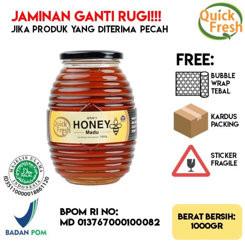 

Madu Murni Asli Quick Fresh Honey 1 kg (Jar Kaca)