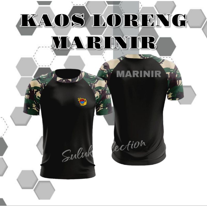 KAOS LORENG MARINIR TERBARU BAHAN DRIFIT BISA COD