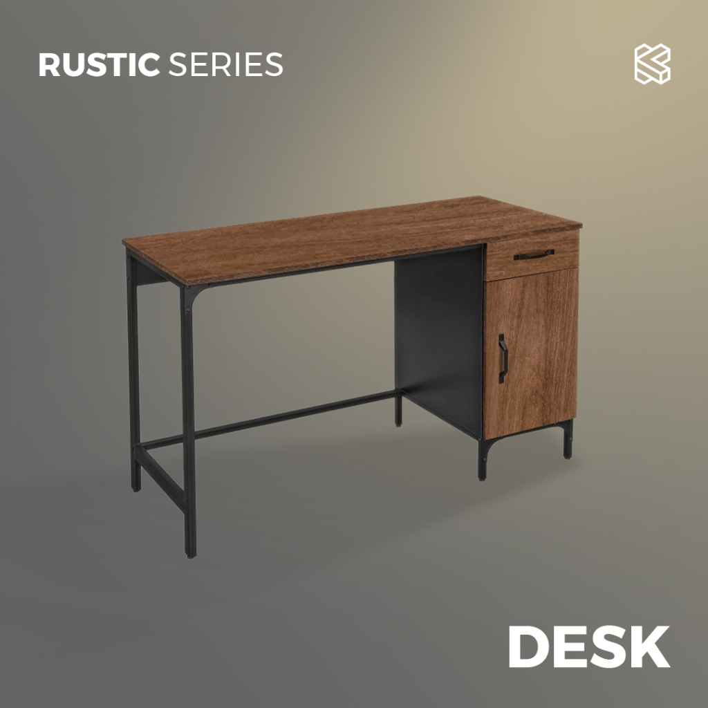 Kitanata Rustic - Meja Kerja Kantor | Meja Belajar Laci Kabinet Kayu