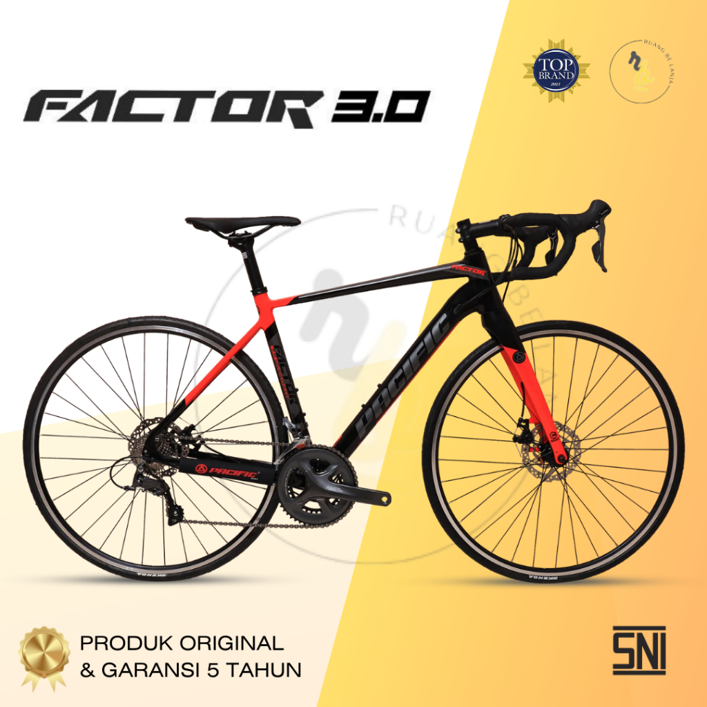 Sepeda Road bike PACIFIC Factor 3.0 Alloy (2x8 Speed) SHIMANO CLARIS