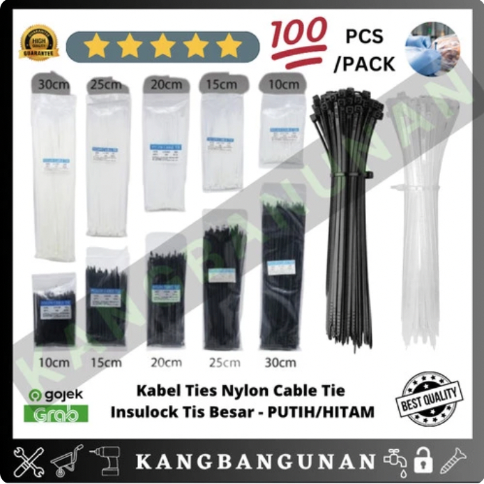 

Cable ties tebal 25 cm isi 100 pcs Izumo Hitam Nylon Insulock