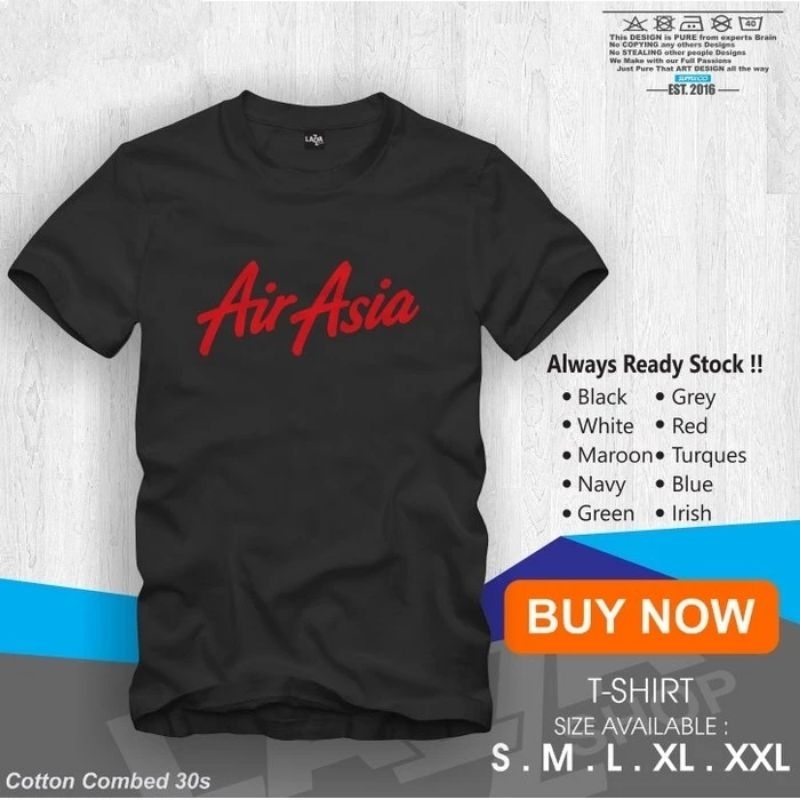 Kaos Baju Air Asia bahan katun premium