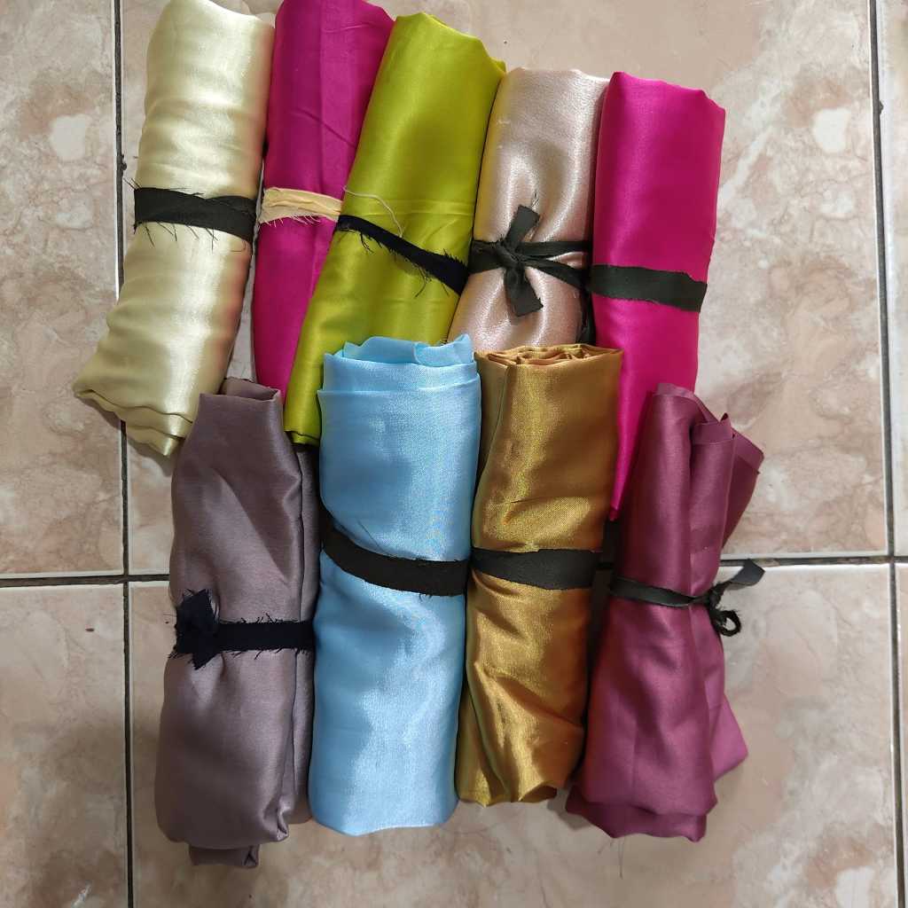 Kain Perca Kiloan Satin velvet Roberto DLL / Kain -+ 1Meter Campur Setengah Kilo