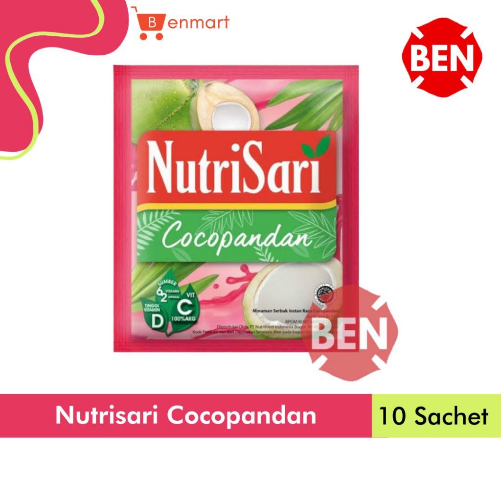 

Nutrisari COCOPANDAN 1 Renceng 10 Sachet Nutri Sari Coco Pandan Kelapa