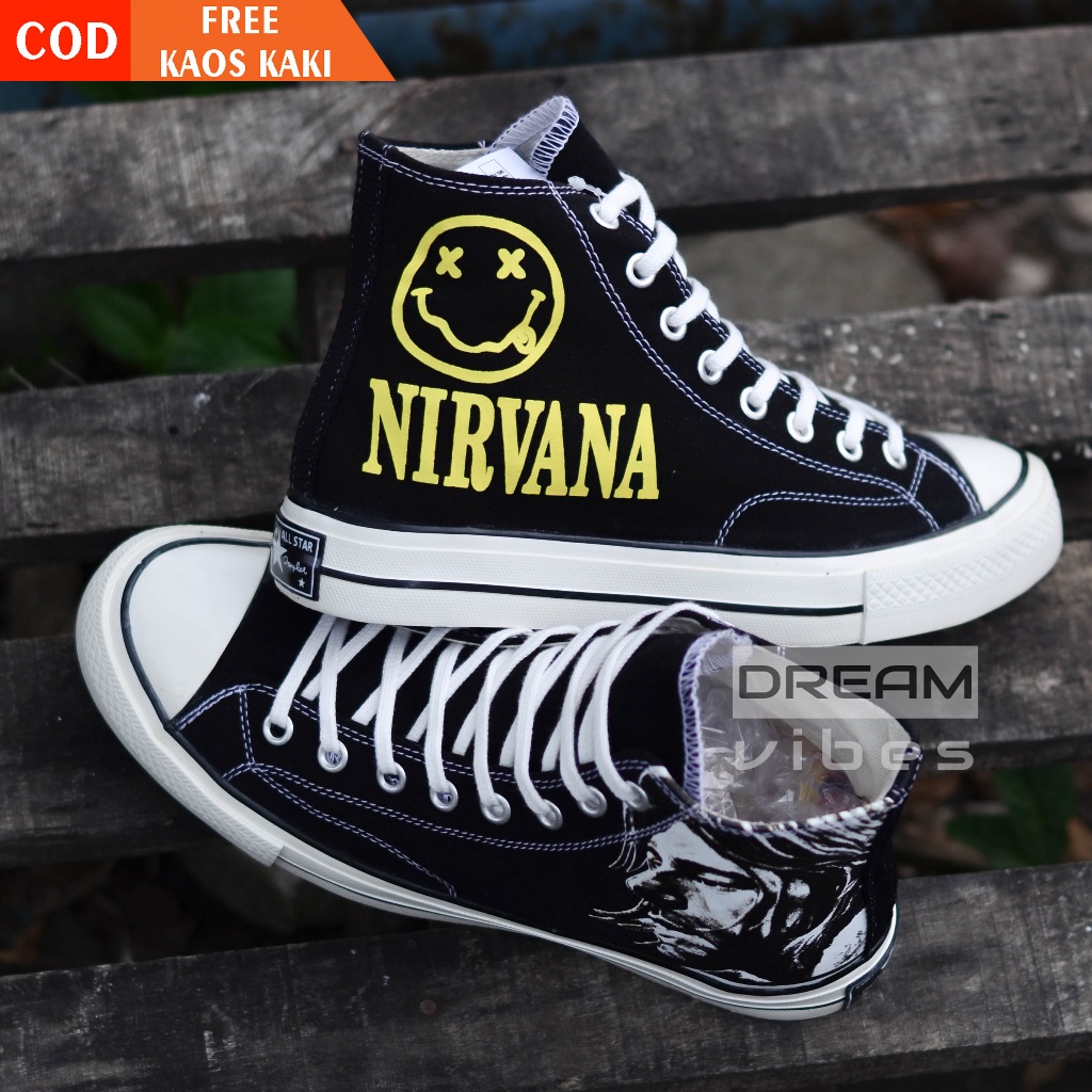 CONVERSE CHUCK TAYLOR 70'S X NIRVANA KURT COBAIN SEPATU KANVAS SNEAKERS GRUNGE BNIB