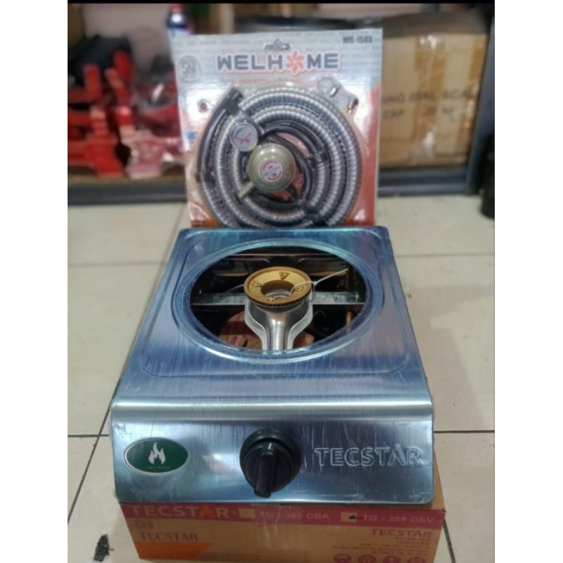 kompor gas  satu tungku stainless tecstar