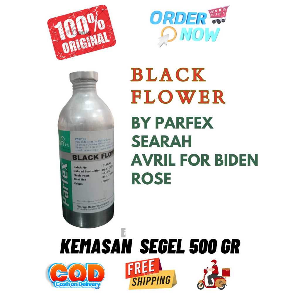 500 GR BLACK FLOWER BY PARFEX SEARAH AVRIL FOR BIDEN KEMASAN SEGEL