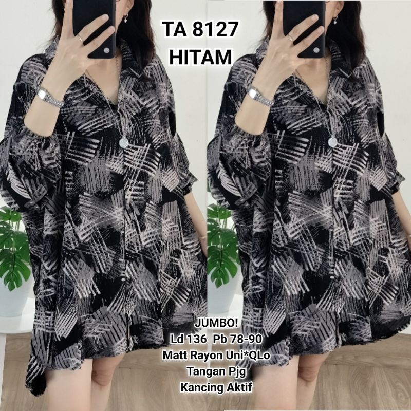 TA 8127. Kemeja Jumbo Rayon Uni*QLo Ta8127
