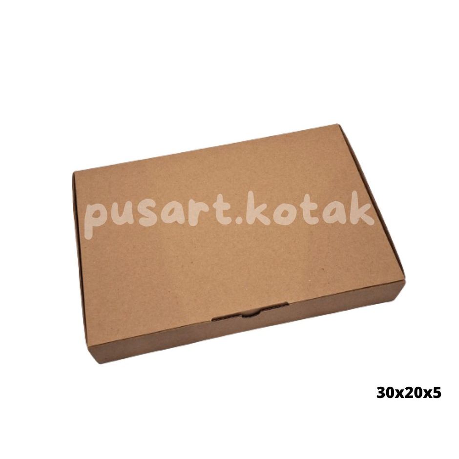 

E-FLUTE Box Packaging Dus Kotak 30x20x5 Coklat Hampers