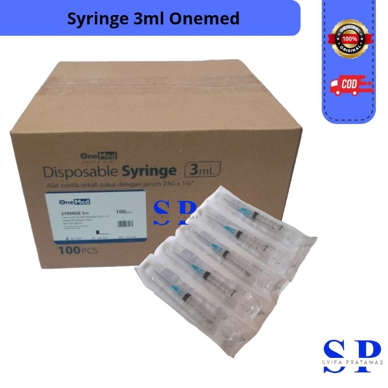 Per Box Spuit 1cc / 3cc / 5cc / 10cc One Med | Syringe 3ml Onemed isi 100pcs