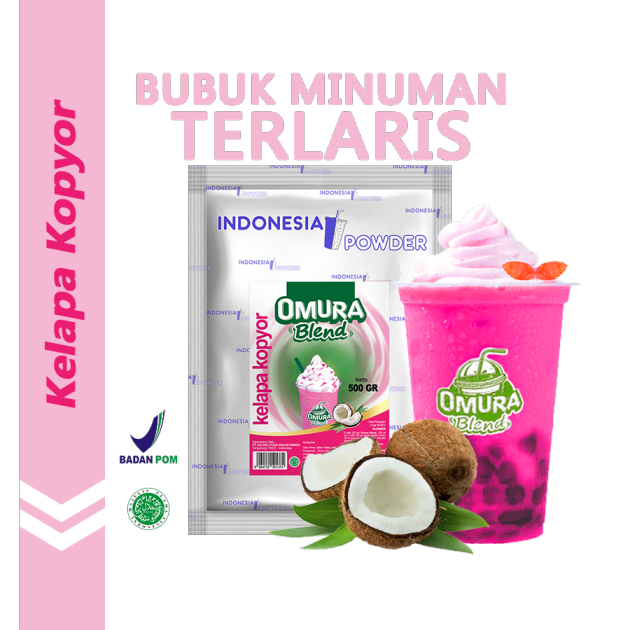 OMURA Blend Bubuk Minuman Premium Rasa Kelapa Kopyor / Cocopandan Powder Drink 500 GR Omura Powder