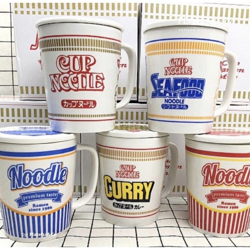Gelas Mug Cup Noodle Keramik / Curry Cup / Gelas Mie / Mangkok Mie Gelas