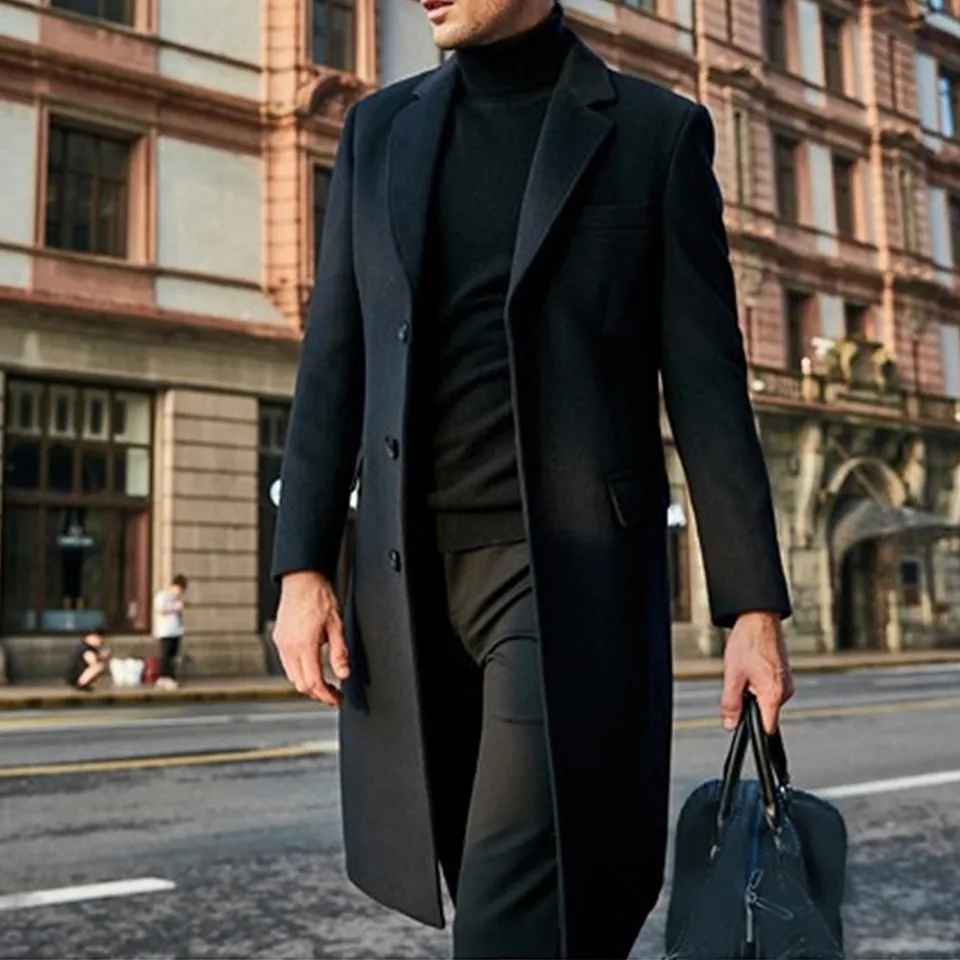 jaket jas blazer jubah panjang pria long coat pria