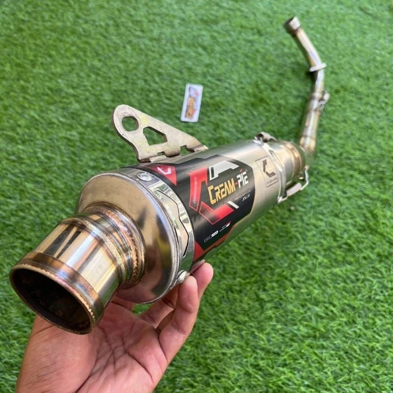 KNALPOT CREAMPIE JOGJA JUPITER Z MP ROAD RACE TIPE RK RX CP2 CP3 130CC STAINLEES ORIGINAL CREAMPIE A