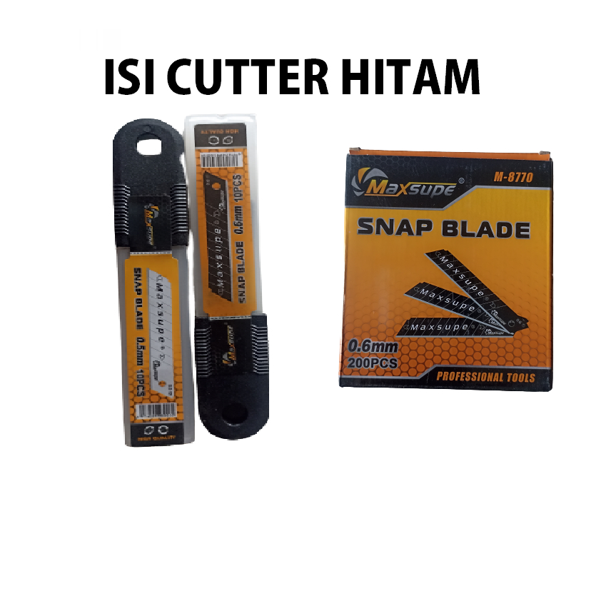

PROMO ISI CUTTER L-150 MAXSUPE PISAU CUTER L150 ISI CUTTER HITAM per pcs