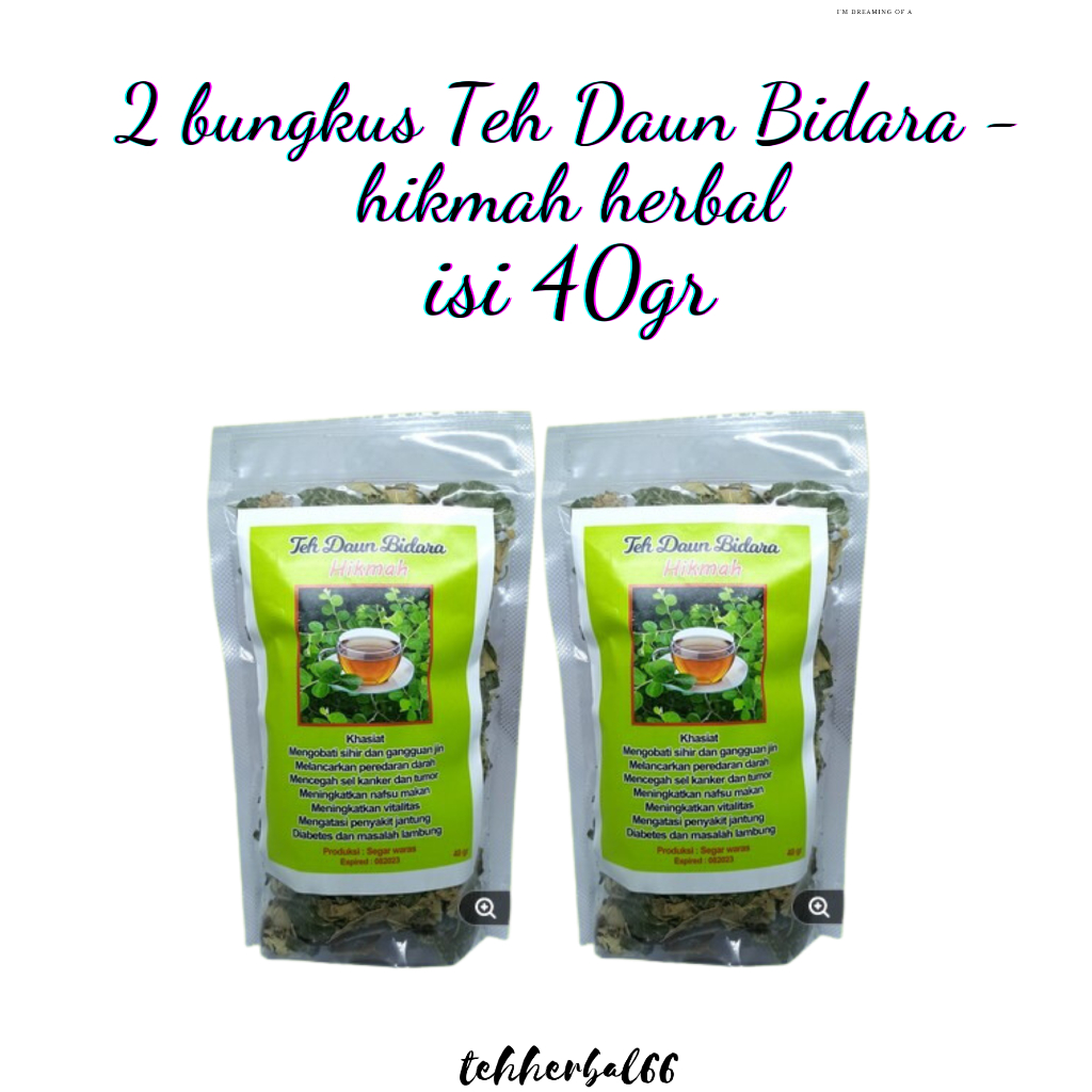 

paket 2 bungkus TEH DAUN BIDARA HIKMAH HERBAL isi 40gr