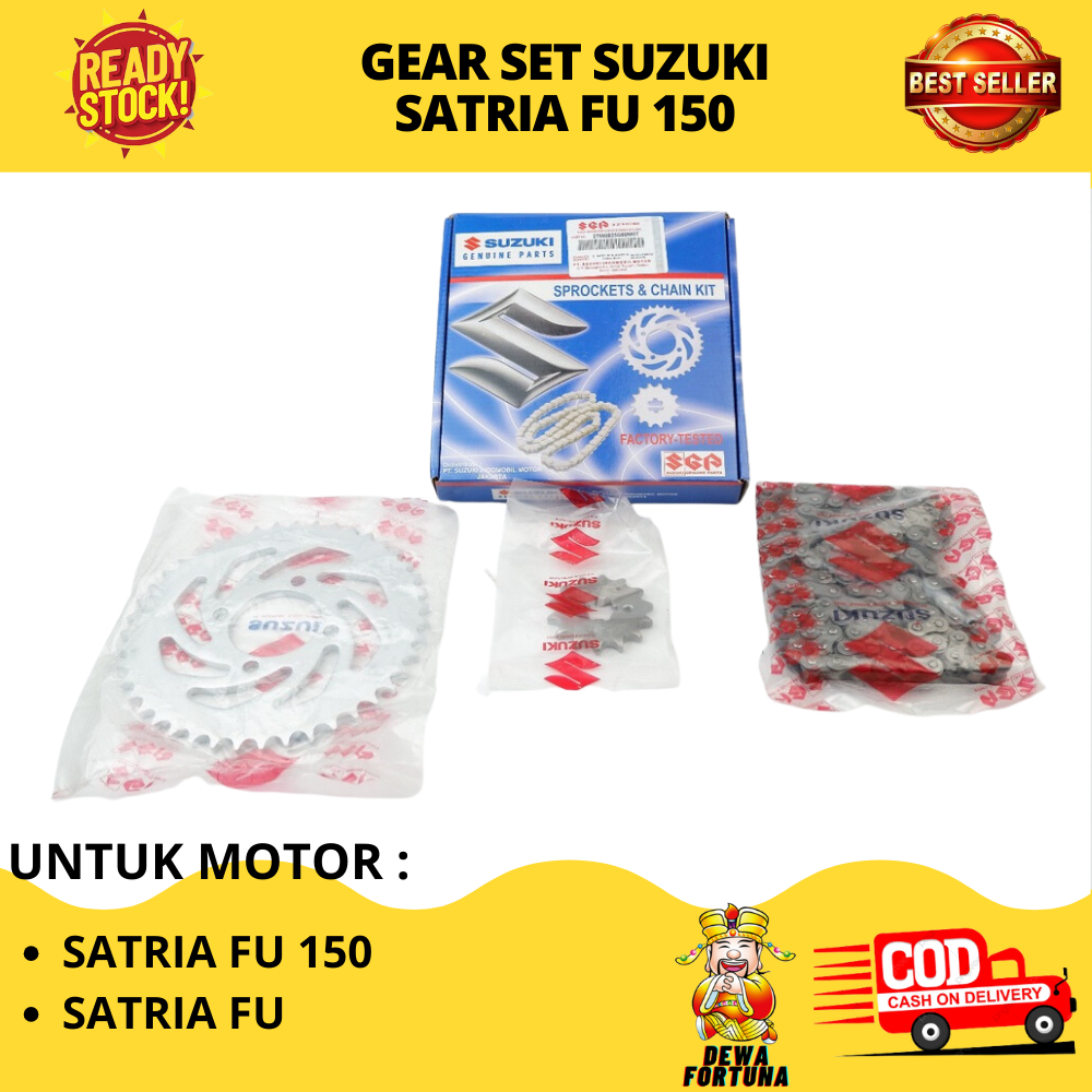 Gear Set Suzuki Satria Fu Karbu - Gear Belakang Gear Depan Rantai Satria Fu Injeksi