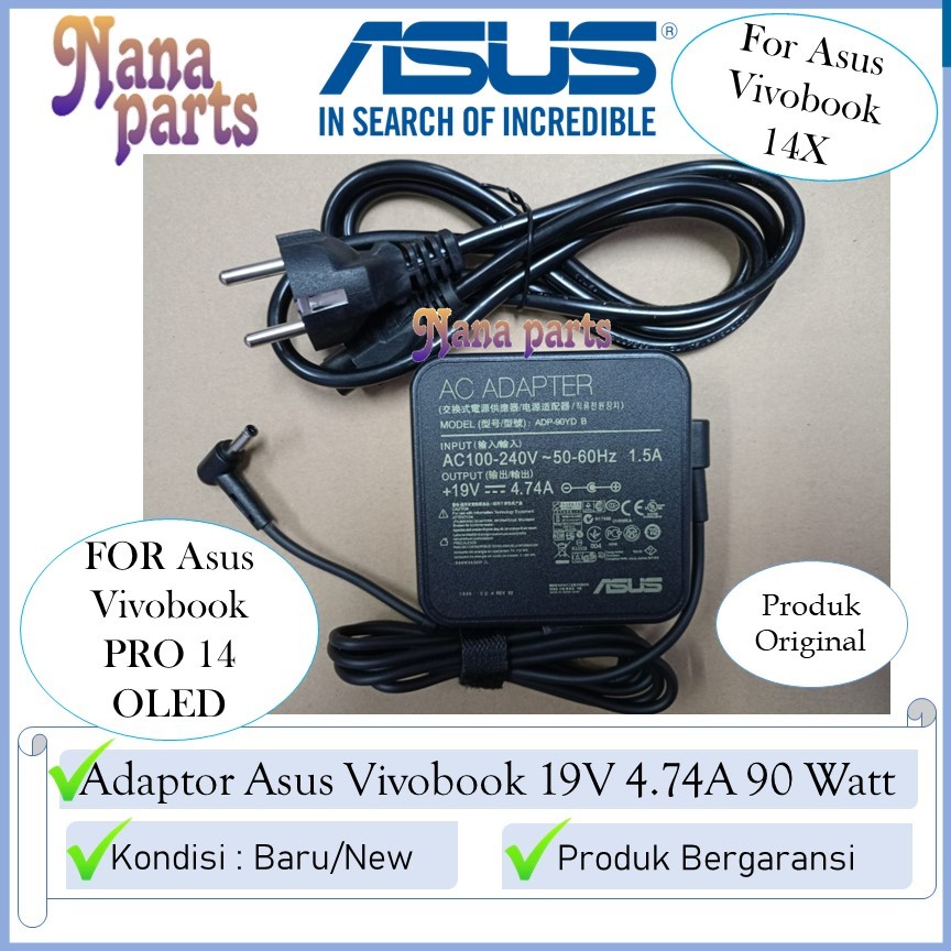 Adaptor Charger Laptop Asus Vivobook 14X Vivobook Pro 14 OLED 90W