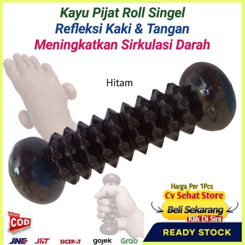 Alat Pijat Refleksi Telapak Kaki 1 Rol Kayu Singel Grigi Repleksi Refleksikan Kaki Kesemutan Linu Ny
