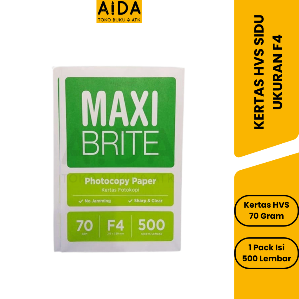 

Kertas HVS F4 MAXI 70 Gr 1 Rim isi 500 Lembar/ Kertas Fotocopy F4 MAXI Murah