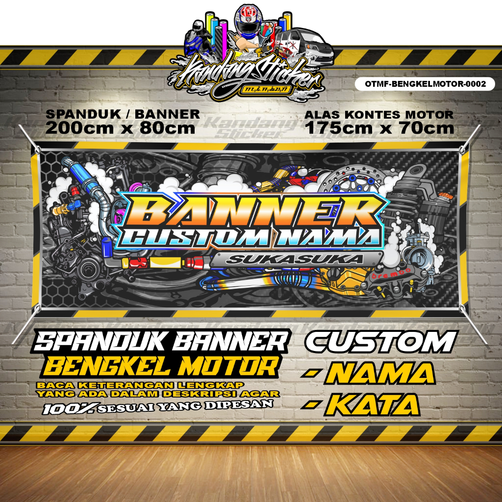 BANNER KONTES SPANDUK BENGKEL MOTOR OTMF-BENGKELMOTOR-0002 BANNER RACING BALIHO SPANDUKOTOMOTIF BANN