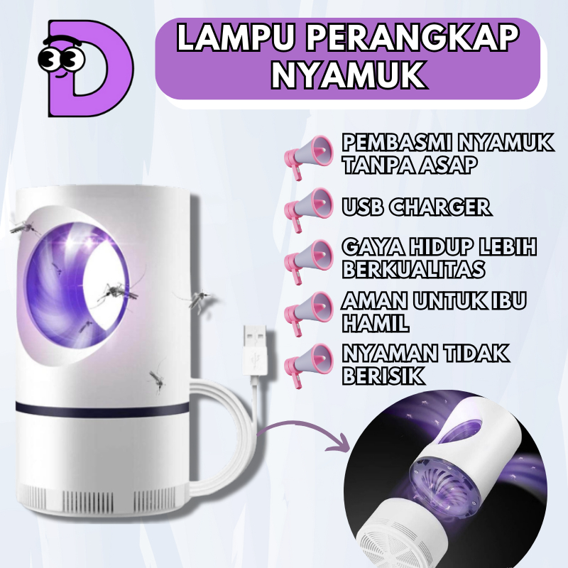 Original Lampu Perangkap Pembasmi Pembunuh Nyamuk Serangga Elektrik LED Mosquito Killer