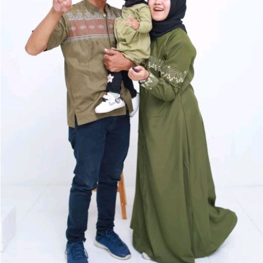 Preloved couple keluarga, gamis couple family