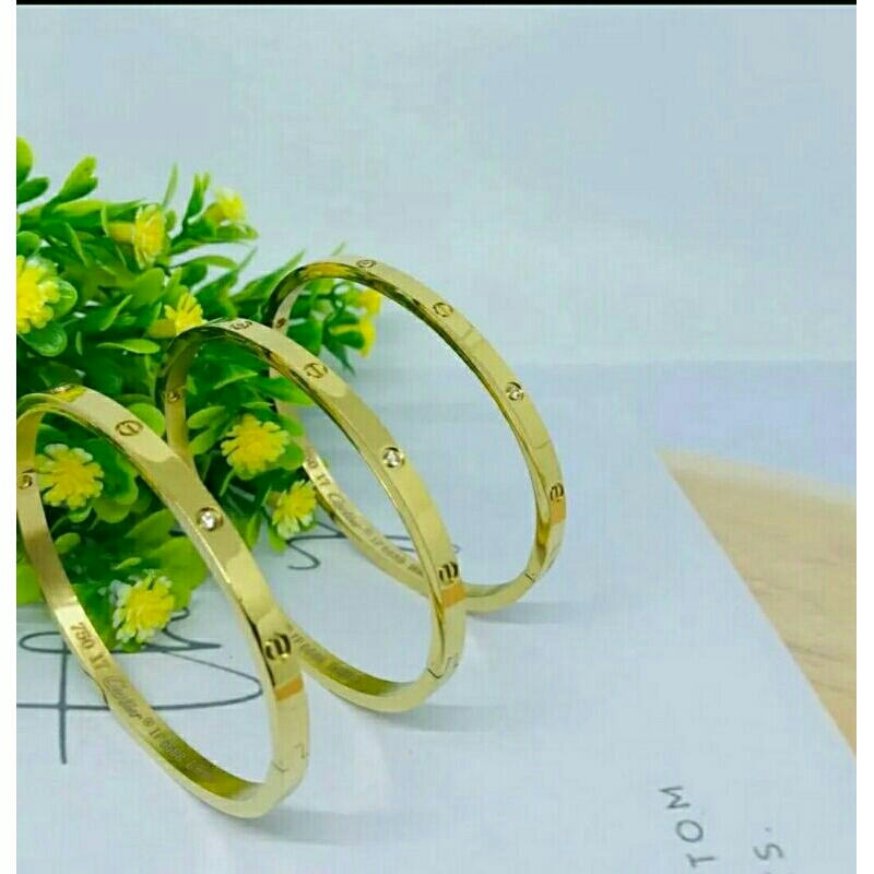 Gelang titanium ASLI / gelang bangle / gelang wanita titanium anti karat