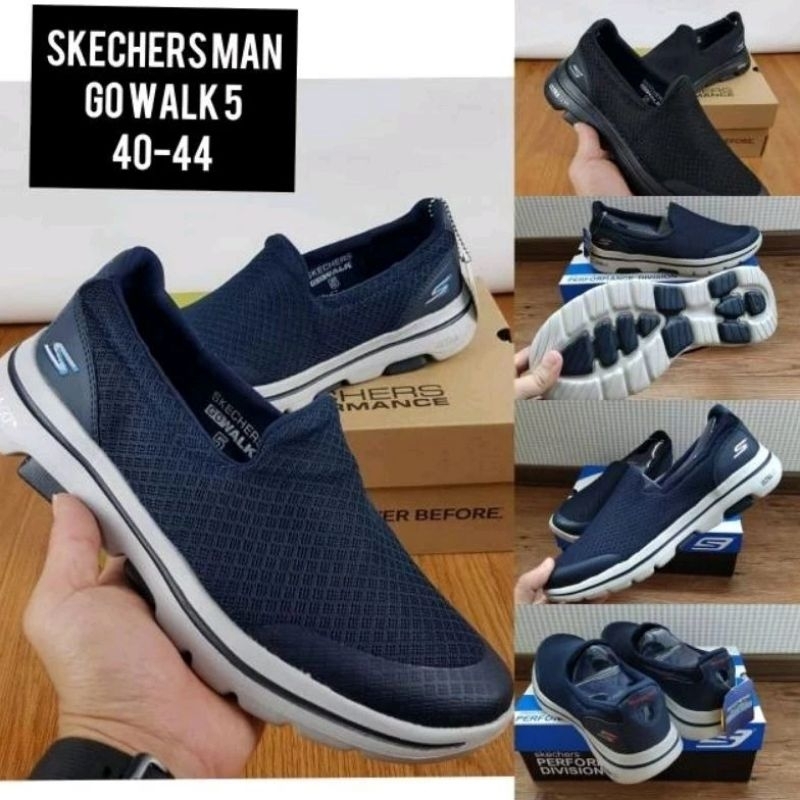 sepatu skechers pria / skechers go walk5 man / sepatu pria size jumbo /  sepatu kerja pria / sepatu 