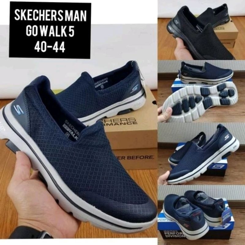 sepatu skechers pria / skechers go walk5 man / sepatu pria size jumbo /  sepatu kerja pria / sepatu 