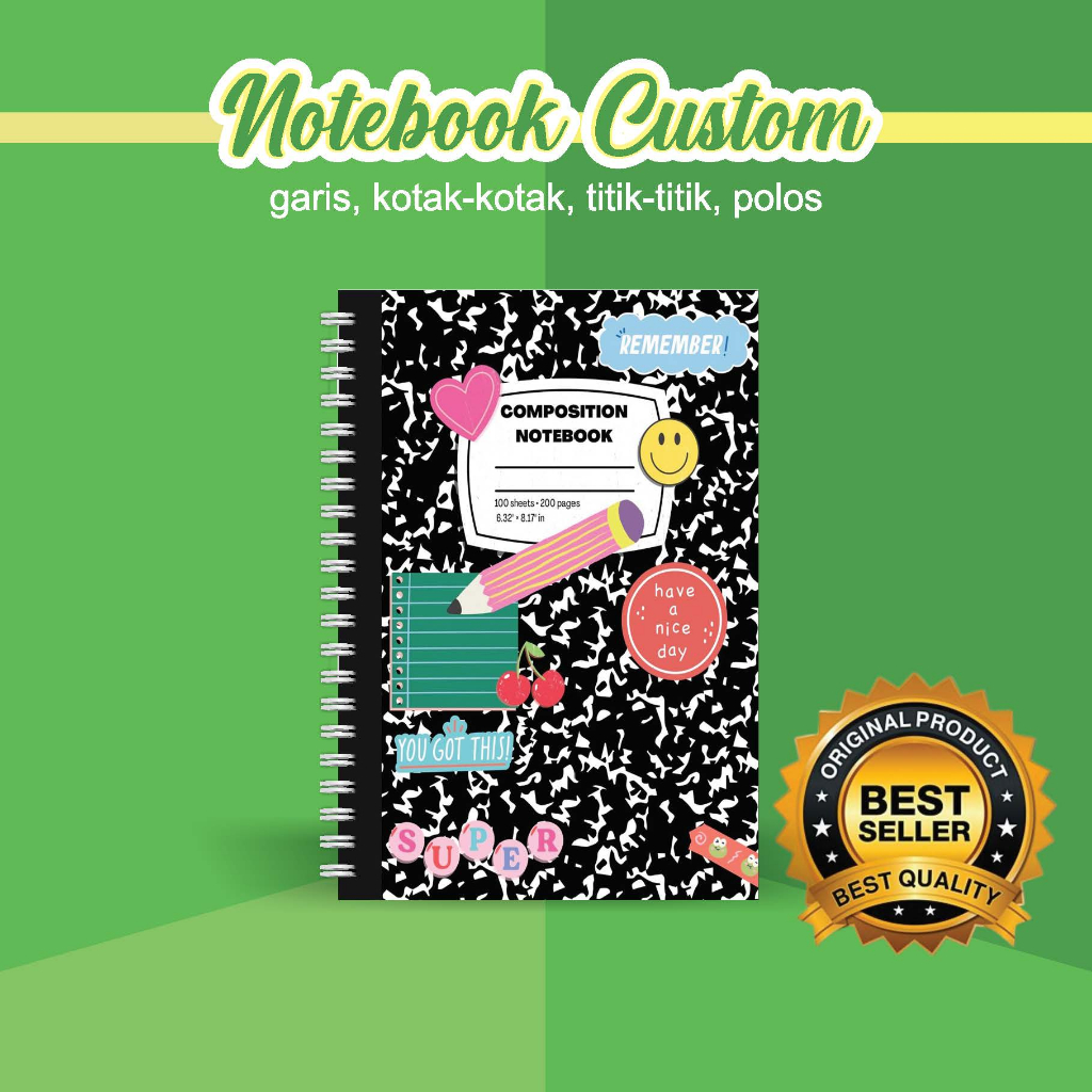 

NOTEBOOK A5 CUSTOM CATATAN/JURNAL BOOKPAPER GRID/KOTAK2#DOTTED/TITIK2#BLANK/POLOS