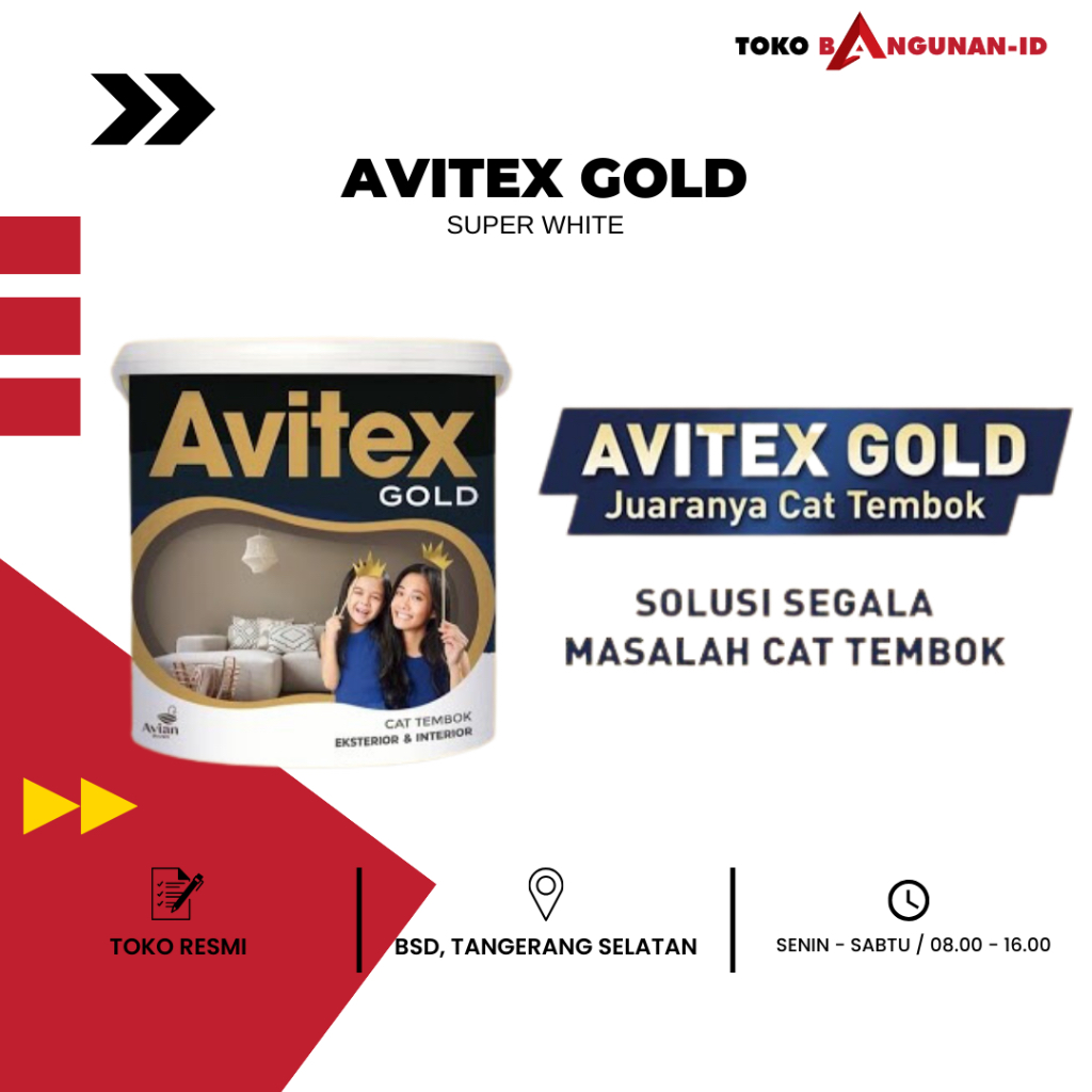 Avitek Gold Cat Tembok Interior & Eksterior Super White 5kg