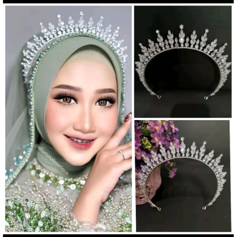 Mahkota Sirkon Mewah / Mahkota Pengantin / Mahkota Pesta