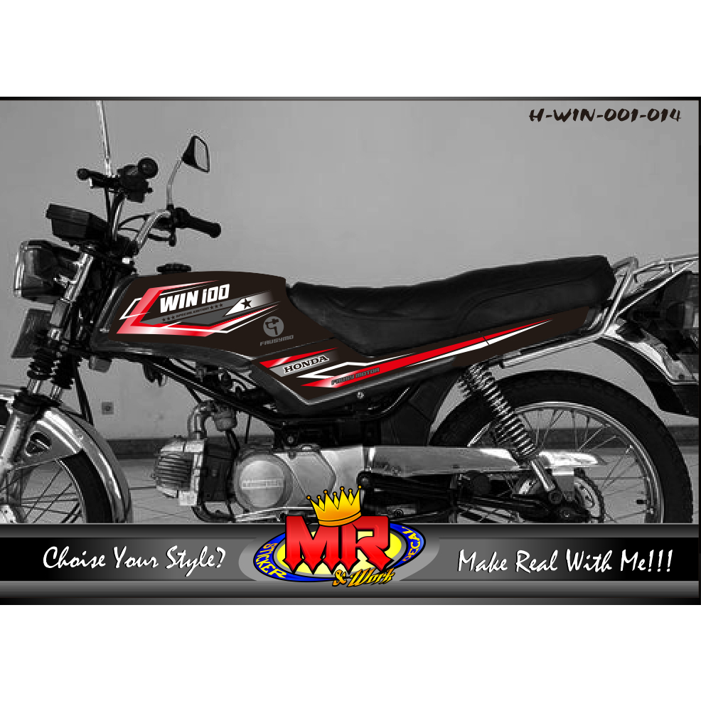 Decal stiker motor win custom bisa desain suka-suka