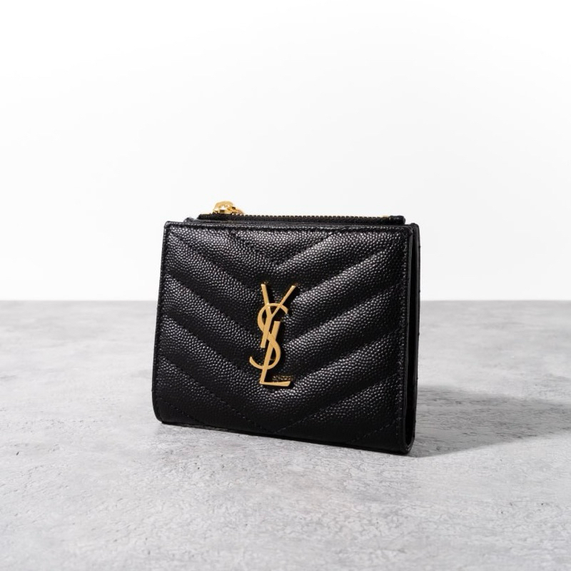 Original YSL Saint Laurent Cassandre Matelasse Compact Bifold Wallet