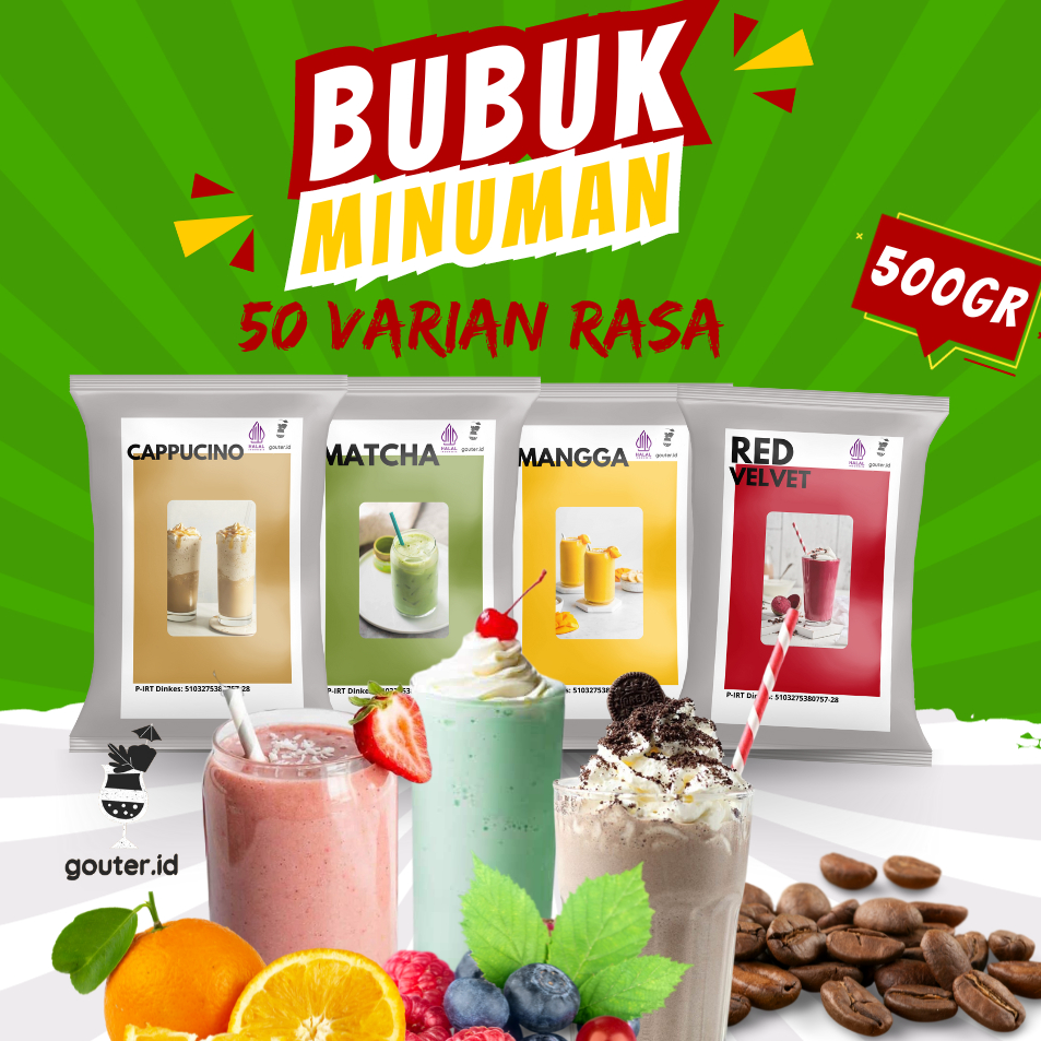 

➧✾ BUBUK MINUMAN RASA 500GR / SERBUK MINUMAN ANEKA RASA / BUBUK MINUMAN KEKINIAN / MINUMAN INSTAN Terbaru