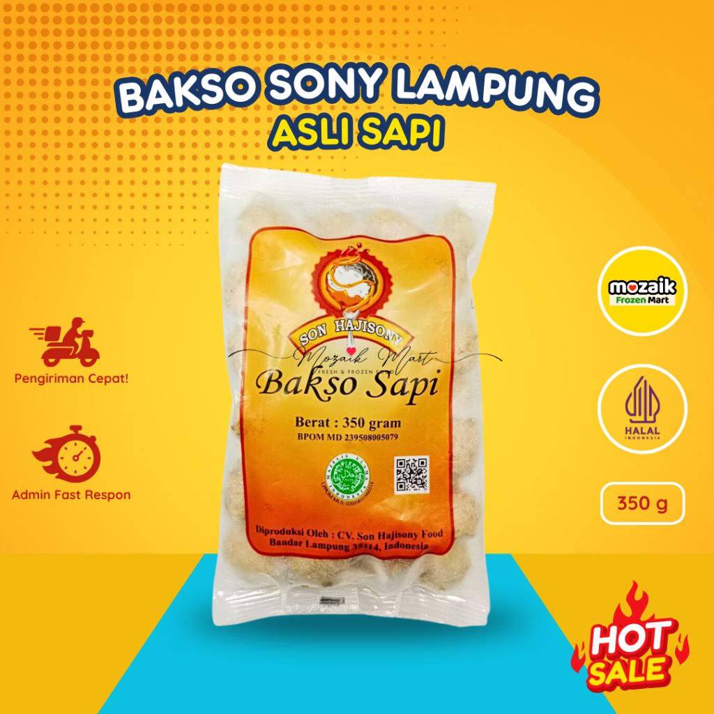 

Bakso Sony Asli Original Rasa Sapi 350gr FREE Bumbu Bakso Frozen Mart Frozen Food Palembang