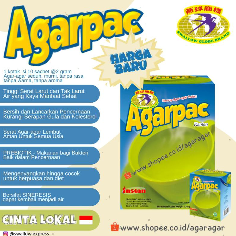 

3.3 SALE AGARPAC 10 sachet Tepung Agar-agar Campuran Minuman Diet Sehat