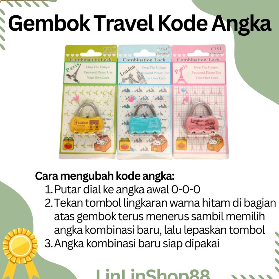 Buruan Beli Kunci Gembok Kecil Tas Koper Travel Nomor Kode Angka Lucu Warna RANDOM