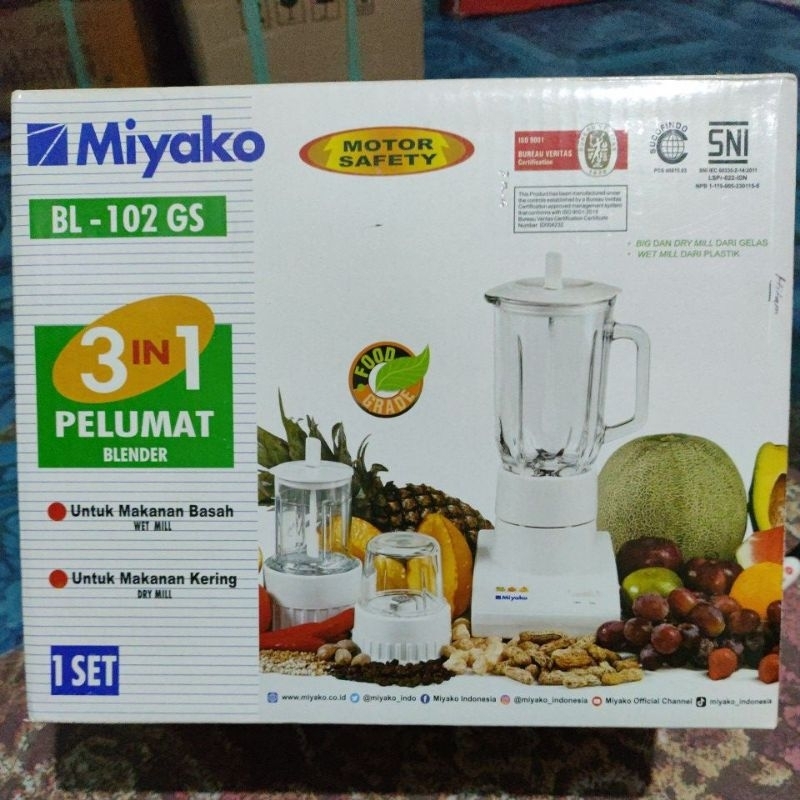 Blender Miyako 3 in 1 /Blender Miyako BL-102 GS 3IN1 BLENDER PELUMAT