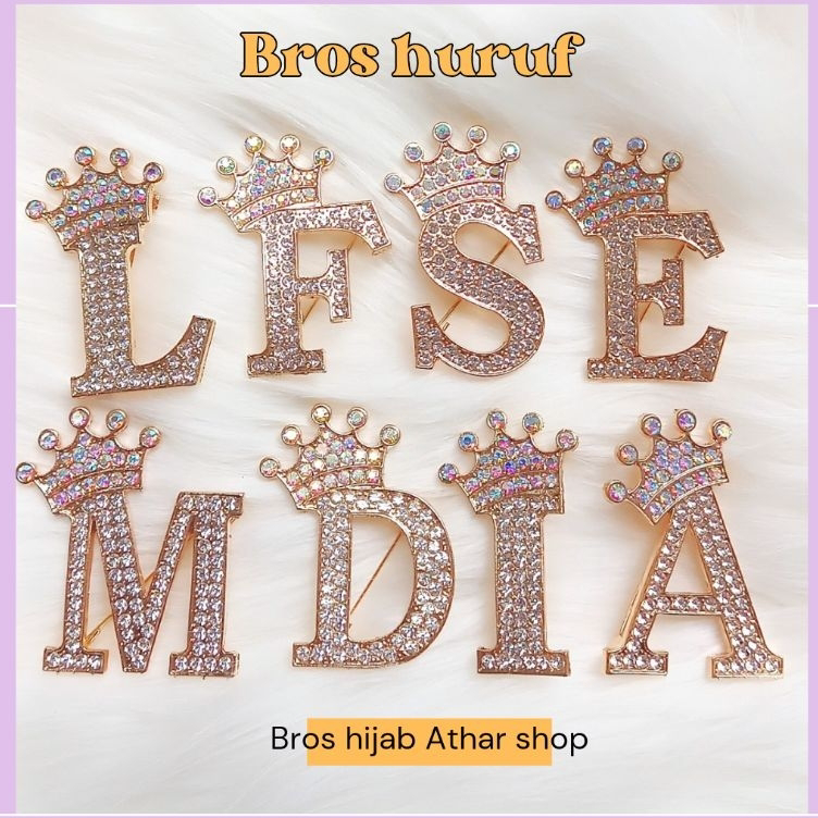 Grosir Bros huruf/bross nama/bros alphabet/brooch import Kirim Langsung