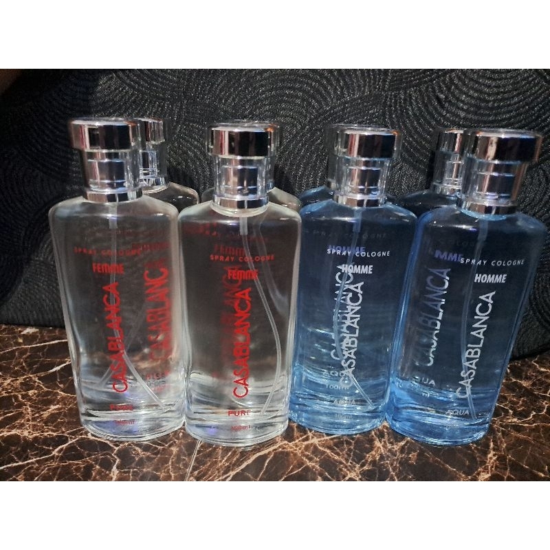 casablanca homme spray cologne parfum aqua 100ml atau pure 100ml