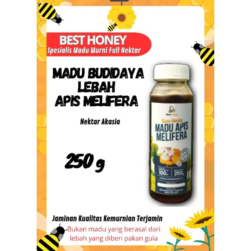 

Best Honey Madu Murni Lebah Apis Melifera Nektar Akasia 250g free 50g