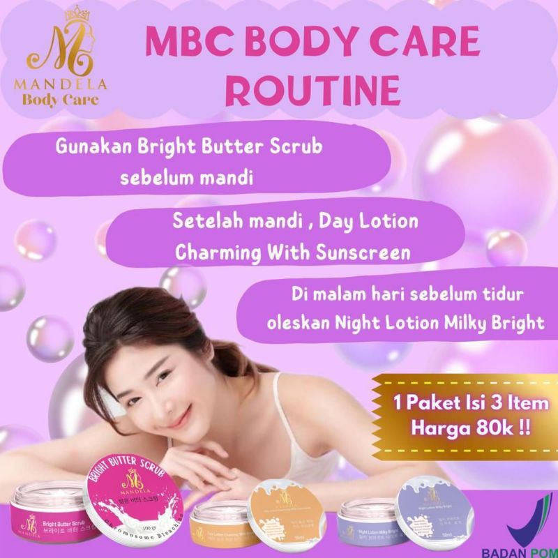 PROMO BODY CARE MBC HB LOTION PEMUTIH BADAN (MANDELA BEUTY CARE)BPOM